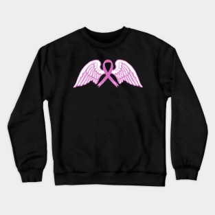 Pink Awareness Ribbon with Angel Wings Crewneck Sweatshirt